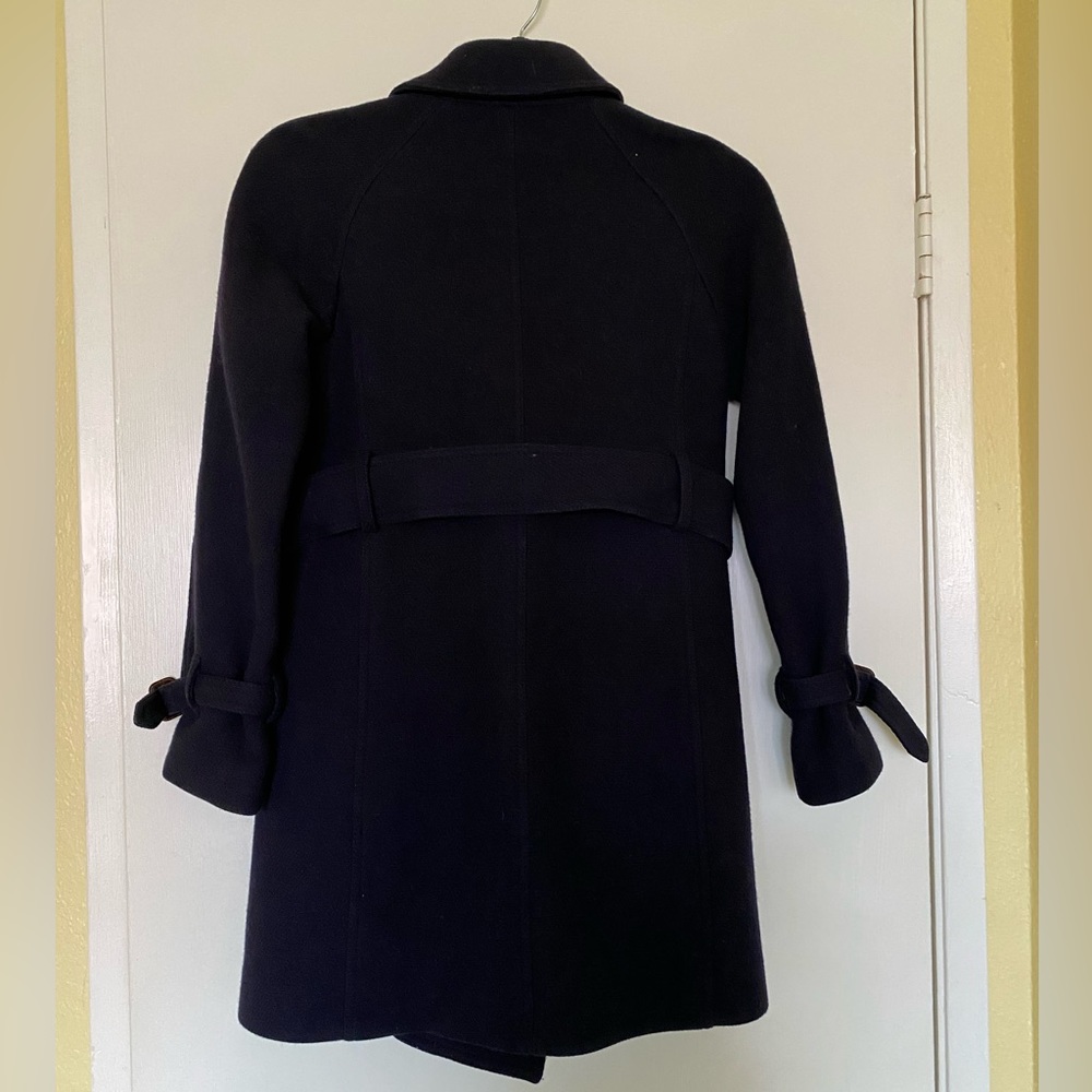 🦋HP🦋J Crew Gray Stadium Cloth Boulevard Trench
Coat - size 0 , Navy - Picture 5 of 9